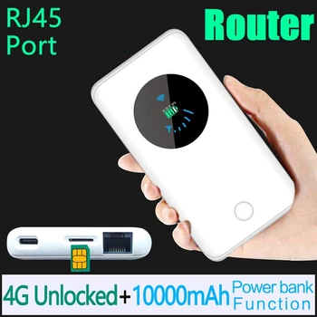 4G Router Wifi Auto Mobile Wifi Hotspot Wireless Mifi 10000Mah 150Mbps Suport 10 Utilizatori + Slot pentru Card Sim
