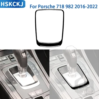 Pentru Porsche Boxster Cayman Și 718 982 2016-2022 Precum Accesorii Auto Interior Schimbătorului De Viteze Cadru Trim Autocolant Negru Lucios De Plastic