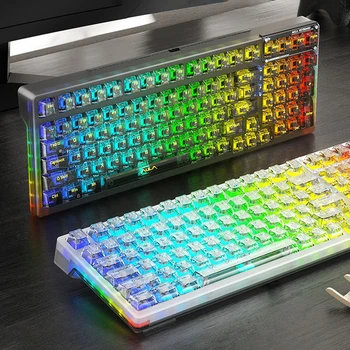 99 Tastele de pe Tastatură de Gaming Hot Swap Garnitura RGB lumina de Fundal 3-modul de Conexiune Transparent Accesorii de Calculator pentru Desktop PC Laptop