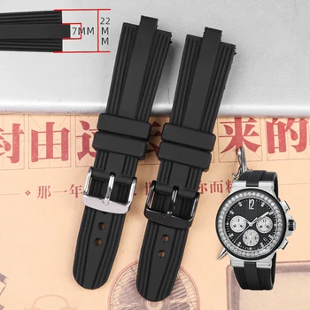 Convex Cauciuc Curea de Ceas Silicon Pentru Bulgari DIAGONO Serie de trupa ceas rezistent la apa negru Bratara accesorii 22 * 7mm