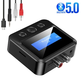 Bluetooth Audio 5.0 Transmițător Receptor Afișaj LCD RCA-3.5 mm AUX USB Dongle Stereo Adaptor Wireless Pentru PC-uri Auto TV Căști
