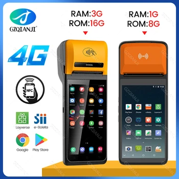 3G 4G Android Handheld PDA POS Terminal Pos Primirea Label Printer Portabil Bluetooth WiFi 4G NFC Portabil Scanner de coduri de Bare