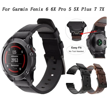 20 22 26mm Piele Watchband Pentru Garmin Fenix 6S 6 6XPro 7S 7 7X 5S 5 5XPlus Smartwatch QuickFit Band Brățară pentru Enduro 2 3 ORE