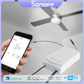 SONOFF IFan04 WiFi Inteligent Comutator Ventilator 220-240V Regla Fan Controler de Lumină Sprijin Alexa APP Voce 433MHz RF Control de la Distanță
