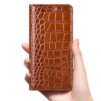 Crocodil Veritabil Flip Din Piele De Caz Pentru Samsung Galaxy A3 A5 A6 A7 A8 A9 Plus 2015 2016 2017 2018 C5 C7 C9 Pro Capacul Telefonului Cazuri