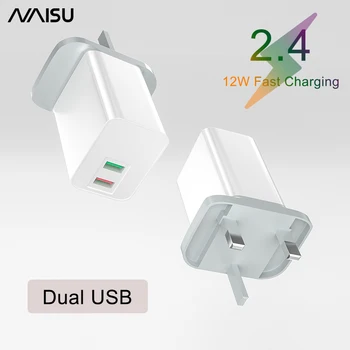 NAISU 12W Rapid de Încărcare Adaptor Dual USB UE NE-a UNIT Plug Încărcător de Perete Pentru Iphone, Huawei, Samsung, Xiaomi Accesorii Telefon