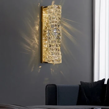 Modern De Aur Chrome De Lux Cristal Lumina De Perete Tranșee Lampă Cu Led Pentru Living, Dormitor, Tv Lumini De Fundal Interior Acasă Corpuri