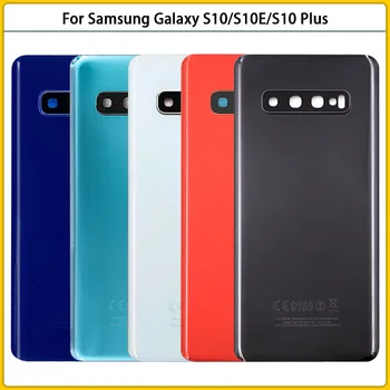 Nou Pentru Samsung Galaxy S10 / S10 Plus G973 G975 Baterie Capac Spate Panou de Sticlă S10E Ușa din Spate Carcasei Lentilă aparat de Fotografiat Înlocui