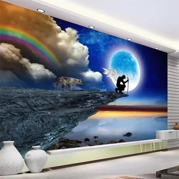 wellyu Personalizate wallpaper 3D foto murală de vârf regele lună de lună plină creator de frumos peisajul TV de fundal de hârtie de perete murală обои