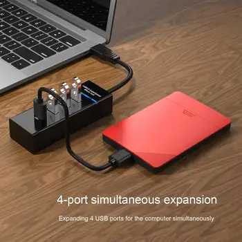 Docking Station Profesional 4 in 1 cu 3 Porturi USB2.0 1-Port USB3.0 Interfață Splitter Adaptor Hub în condiții de Siguranță USB Docking Station