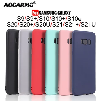 Pentru Samsung Galaxy S9 S10 S10P S10e S20 FE S20+ Ultra S21+ Plus Silicon Moale rezistent la Socuri Simplu Culoare Mată Telefon Mobil Caz