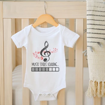 Baby Body Muzica Abilitățile De Încărcare Imprimare Copil Salopetă Copilul Maneca Scurta Salopeta Baieti Fete Drăguț Haine Newbron Cadou