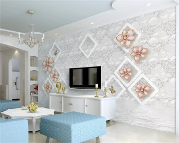 Minimalist Modern moda bijuterii romantic floare fluture 3d tridimensional living, dormitor, TV fundal pictura murala de perete