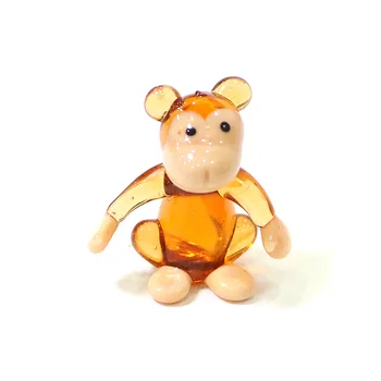 Maimuță drăguț Mini Figurină de Sticlă, Ornamente Masa Acasă Fairy Garden Decor Livrările de Animale Mici Statuie Petrecere de Vacanță Cadou pentru Copii