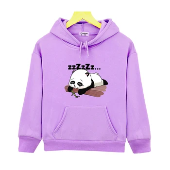 Panda Doarme Imprimare Hanorace Copii Nou Tricoul de Primăvară Pulover pentru Fete de Moda coreeană Gât Rotund Hoody Băieți Drăguț Haine