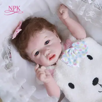 NPK 56CM 100% hand-made moale corp plin de silicon detaliată tablou de colecție rebborn baby doll poate lua de baie