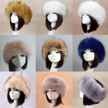 Noul Om De Moda Pentru Femei Pălării De Blană Groasă De Blană Cald Autentice De Blană De Vulpe Capace Bentita Toamna Iarna Rusă Gros Bombardier Pălărie