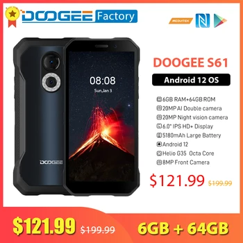 DOOGEE S61 6GB 64GB Telefoane mobile Robuste Telefoane Mobile 6.0 Inch 20MP Camera Viziune de Noapte 5180mAh Android Smartphone-12