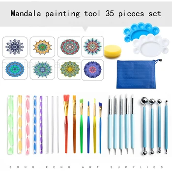 35Pcs/set Pictura Mandala Dotting Tools Meserii DIY Arta Dotting Tije Mingea Stylus Pixuri Șabloane Tava de Vopsea Canva Pietre Tesatura