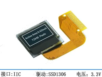 IPS 0.42 inch 12PIN Alb Display OLED Ecran SSD1306 Controller 72*40 IIC Interfață