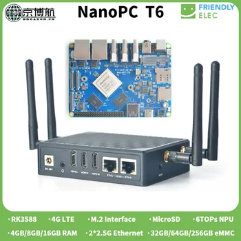 FriendlyElec NanoPC-T6 consiliul de Dezvoltare RK3588 Cortex A76 6TOPs 16G 256GB dual 2,5 G port