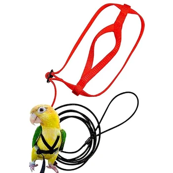 Reglabil Papagal Pasăre Ham Lesa Set Anti-muște Cablajului de Formare Pentru Papagali în aer liber cu Funia Pentru Papagalul Păsări Mici