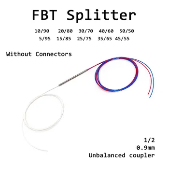 5pcs 1x2 0.9 mm Dezechilibrat Cuplaj Fibra Optica FBT Splitter Fara Conector 5/95 15/85 25/75 35/65 45/55 10/90