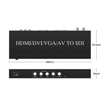 DVI VGA HDMI AV CVBS PAL/NTSC RCA Video L/R Audio Analogic Converter pentru a Scala HD SD 3G-SDI BNC pentru HDTV