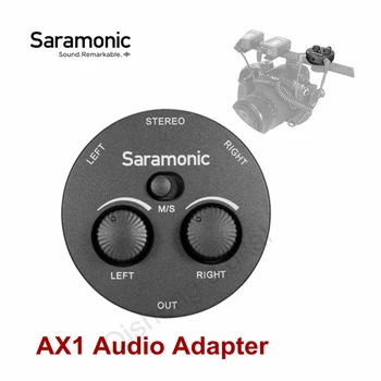 Saramonic AX1 Adaptor Audio Mono Stereo Microfon cu 2 Canale Audio Mixer pentru DSLR Mirrorless Camere Video, Smartphone, Laptop