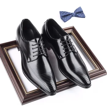 Nouă Bărbați Pantofi Rochie de Designer Birou Subliniat Toe Pantofi de Nunta de Dantela-up Piele Business Casual din Piele Pantofi Derby