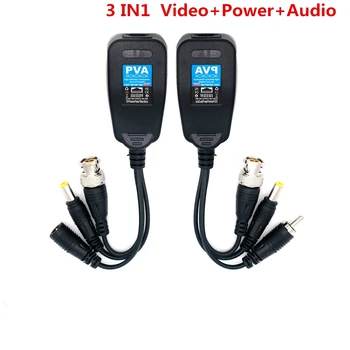 10Pairs 8MP CCTV Coaxial BNC Audio Video Balun Transfer de la CAT5e RJ45 4K Video Audio DC Conector de Alimentare Pentru 2MP de 5MP, 8MP aparat de Fotografiat CCTV