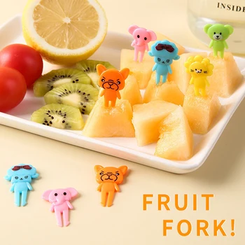 Desene animate de Fructe Furculita Scobitori Drăguț Alimentare de origine Animală Selecție Mini masa de Prânz Caseta Decor pentru Copii Supliment Alimentar Instrument