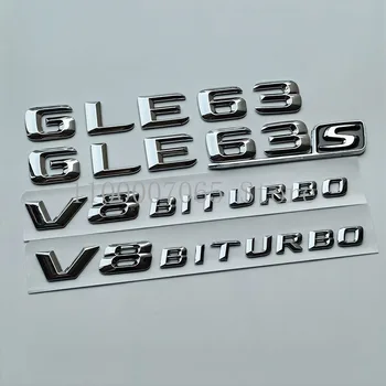 2015 Chrome Sharp 3D Litere GLE63 GLE63s V8 Biturbo de Top ABS Emblema de Mercedes Benz AMG Masina Lateral Aripa Spate W166 Logo-ul Autocolant