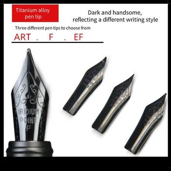 fountain pen stilou Sfat Negru aliaj de titan cu vârful pen-ului Curbat Arta F 0,5 mm EF 0.38 MM