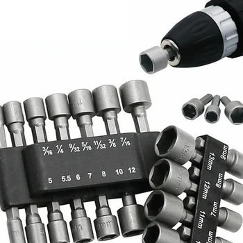 Magnetic Hex Bit Burghiu Chei tubulare Adaptor 5mm-13mm Instrumente șurubelniță Shank Tijă Piuliță 9/14Pcs Adaptor Șurub de Foraj Instrument de Putere