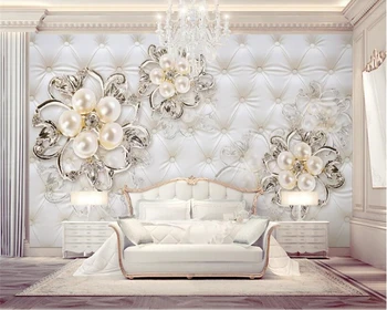 beibehang Clasic de moda tapet estetic interior frumos Europene moale perla flori fundal TV 3d wallpaper unul dintre un fel
