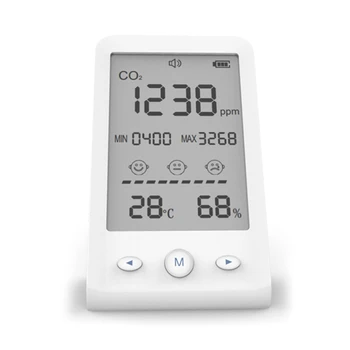 Compact Detector de CO2 Dioxid de Carbon Monitor NDIR Senzor de Temperatură și Umiditate a Monitoriza Calitatea Aerului Monitor pentru uz Casnic