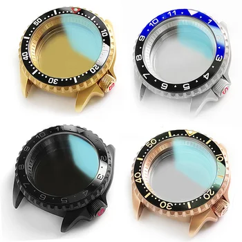 MOD Watch 42MM Cristal de Safir Pentru Seiko SKX007 Plat Bezel Ceramica Introduce rezistent la apa 200m se Potrivesc NH35/36 Mișcarea Automată