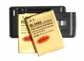 Ciszean 2x 3030mAh BL-54SH / BL-54SG Aur Înlocuire Baterie + Încărcător Universal Pentru LG F260S F260K F260L F260 LTE3 US780 L90