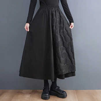 #3021 Primăvara Anului 2023 Înaltă Waisted Fusta Femei Vrac Coreeană De Moda Vintage, Fuste Midi Femme Florale Gotic O Linie Fusta Streetwear