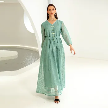 Noua Moda a ochiurilor de Plasă Respirabil Patru Sezoane Universal Handmade cu Margele de Lux, Halate Șansă Reală Model de Haine pentru Femeile Musulmane