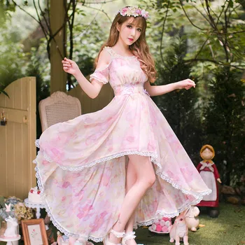 Printesa dulce lolita rochie Candy ploaie stil Japonez Suferi centura de vară răcoritoare sifon printesa rochie lunga C16AB6106