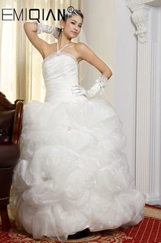 Halat De Mariage Rochie De Bal Alb/Ivory Rochii De Mireasa Printesa De Lux Vestido De Noiva Casamento Rochie De Mireasa