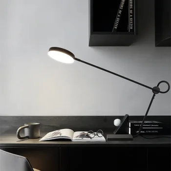 Nordic minimalist studiu lampa de birou, postmodern stil de designer de birou camera de zi dormitor metal brațul lung lectură lampă de birou