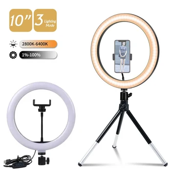 10inch CONDUS Selfie Inel de Lumini Lampa Foto Ringlight cu Telefon Suport Lampă Fotografie pentru Tiktok Video Live Umple Lampa de Streaming