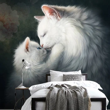 Personalizate pictura Murala de Perete Tapet Frumos Pisica Drăguț HD Pictură în Ulei de Artă Modernă Intrare, Living, Dormitor, Acasă Decorare Perete
