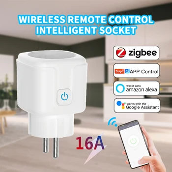 Tuya WiFi 16a Socket Inteligent Acasă Inteligent de Control de la Distanță Monitor de Putere Priza de Ue Plug Voce Pentru Alexa Google Wireless de Acasă