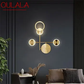 OULALA Alamă Lampă de Perete Nordic Moderne Sconces Design Simplu LED-uri de Iluminat Interior Pentru Casa Decorare