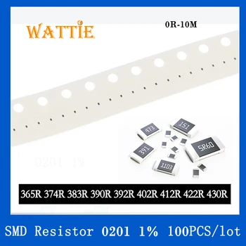 SMD Rezistor 0201 1% 365R 374R 383R 390R 392R 402R 412R 422R 430R 100BUC/lot chip rezistențe 1/20W 0,6 mm*0.3 mm