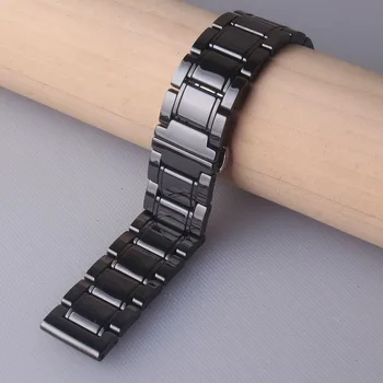 De înaltă calitate Watchband Negru Curea de Ceas poloneză Ceramice 20mm 21mm 22mm 23mm 24mm Pentru Samsung Apple Smart Încheietura Eliberare Rapidă